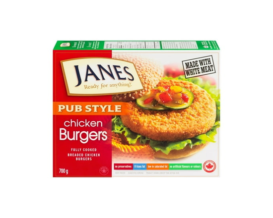 Janes Pub Style Breaded Chicken Burgers - 700 g