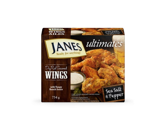 Janes ultimates Dry Rub Seasoned Chicken Wings Sea Salt & Pepper - 754g