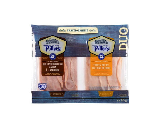 Piller’s Quality Shaved Old Fashioned Ham & Smoked Turkey Breast, High Protein