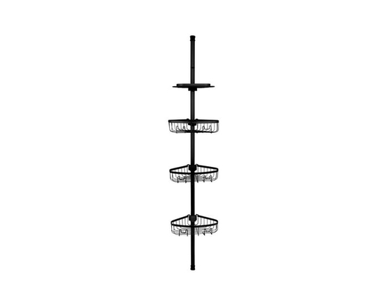 Era Neil Shower Pole Caddy, Black, adjustable height 82.5-96in - 82.5-96in