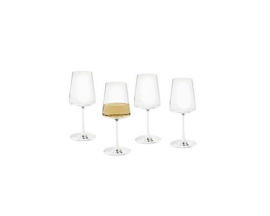 Better Homes & Gardens Clear Flared White Wine Glass with Stem, 4 Pack