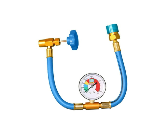 DURACOOL® 134a Charge Hose with Can Tap, Pressure Gauge & Quick Connect. - 1pk
