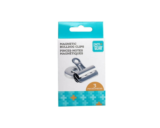 Pen+Gear 3 Count  32mm  Refrigerator Magnets Clips Heavy Duty, for Whiteboard, Magnets for Fridge Locker Office Accessories  Silver