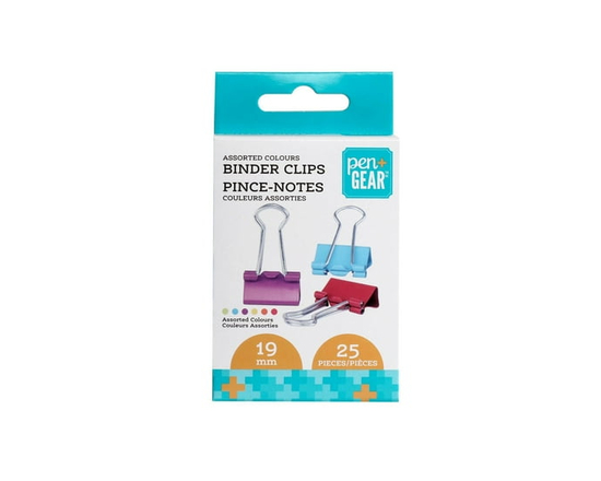 Pen+Gear 25 pieces, 0.75 in , Small Size, Colored Binder Paper Clips, Bulk Paper Clips for Office Supplies, Home, School