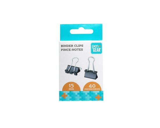 Pen+Gear Mini Binder Clips, Black, 40 pieces 15 mm Small Paper Clips Included for Home School Office