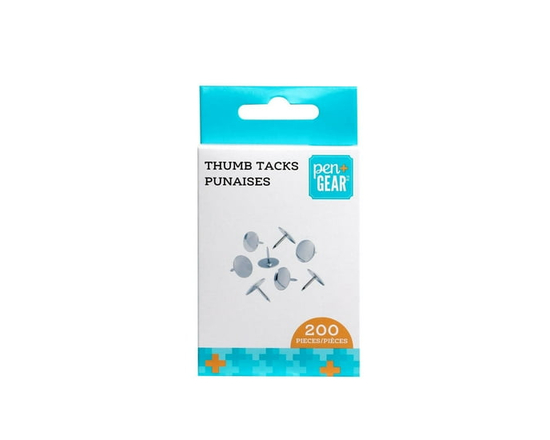 Pen+Gear Thumb Tacks 100 Count 9.5 mm for Office School Personal Use - 3/8 inches