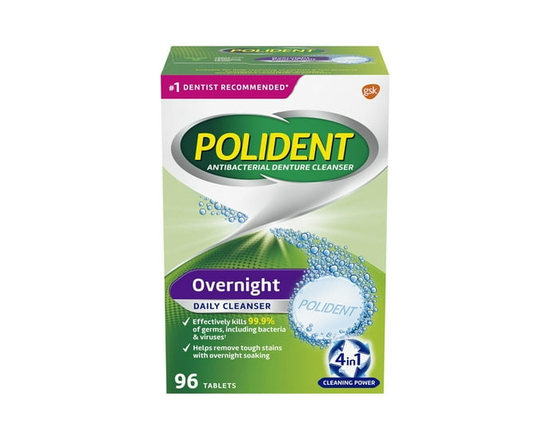 Polident Overnight Daily Denture Cleanser 96 count