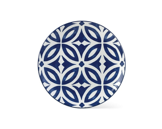 Mainstays Glazed Blue pattern Round Stoneware Dinner Plate, 10.5” - 10.5