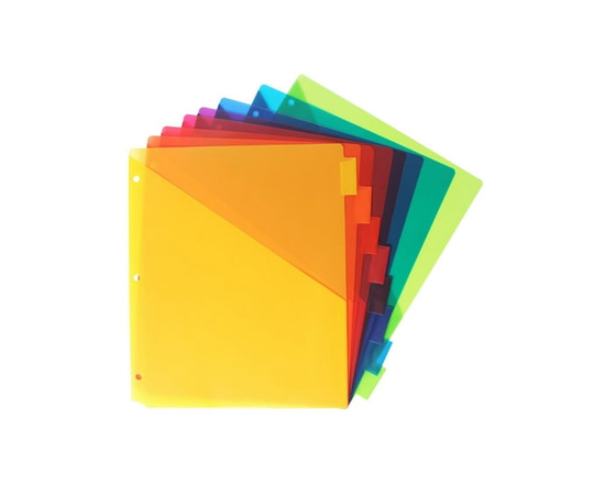 8-Tab Dividers With Pockets