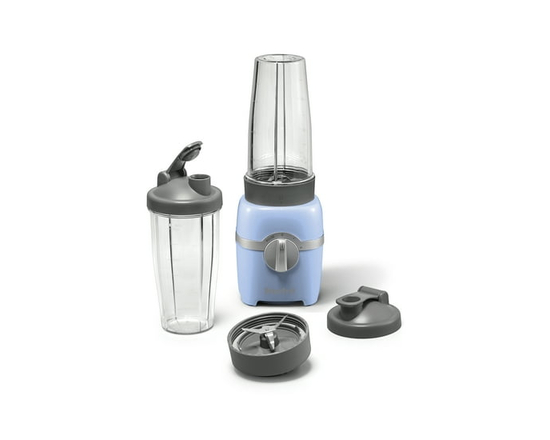 Starfrit Personal Blender, Two 828ml Cups, Stainless Steel Blade, High, Low & Pulse Modes, 300W, Black (Blue)