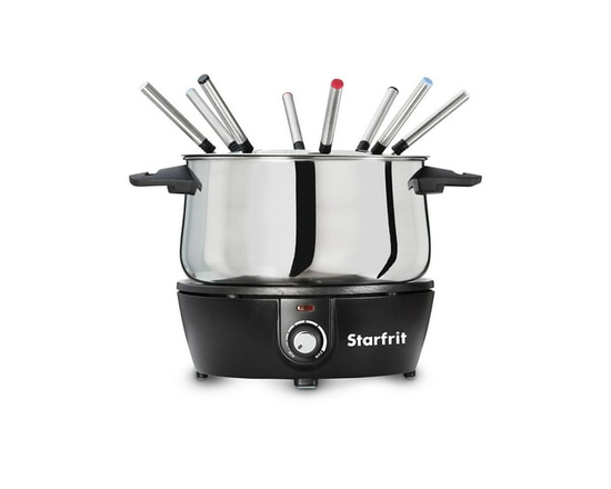 Starfrit Ensemble À Fondue Électrique 12 Pièces, Capacité 3L, Cordon Magnétique, Température Réglable, 1500W , Parfait pour Fromage & Chocolat