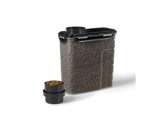 Starfrit LocknLock Pet Food Container With Bowl, 3.9L 132oz, Airtight Leakproof, BPA-Free, Built-In Feeding Bowl, Holds Up To 4.4lb Dry Food, Dishwash