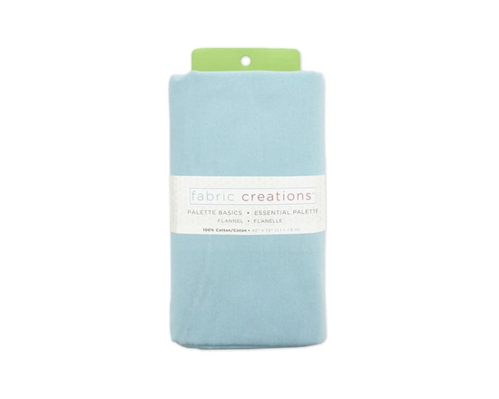 FABRIC CREATIONS 100% Cotton Flannel Pre-cut Fabric, Blue - 2 yards x 42" (White)
