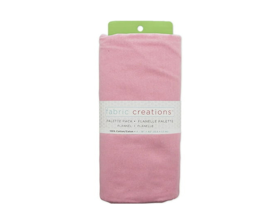 FABRIC CREATIONS 100% Cotton Flannel Pre-cut Fabric, Blue - 2 yards x 42" (Pink)
