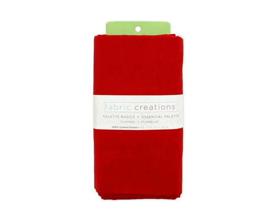 FABRIC CREATIONS 100% Cotton Flannel Pre-cut Fabric, Blue - 2 yards x 42" (Red)