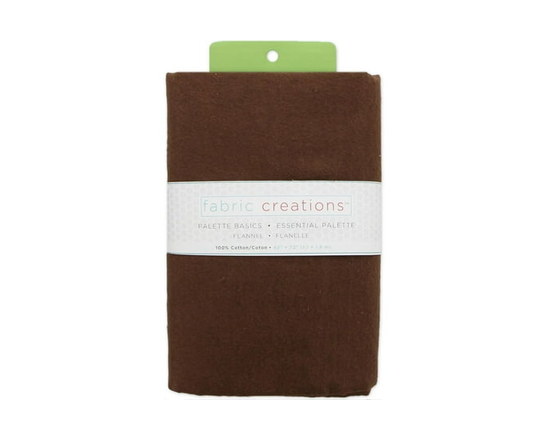 FABRIC CREATIONS 100% Cotton Flannel Pre-cut Fabric, Blue - 2 yards x 42" (Brown)