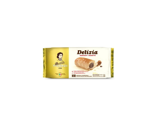 Vicenzi Baked Flaky Puff Pastry Rolls Filled with Hazelnut Cream 125GR - 125GR