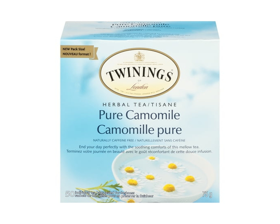 Twinings Pure Camomile Herbal Tea Bags, Smooth & Floral, Naturally Caffeine Free, 50 Count - 50 Tea Bags