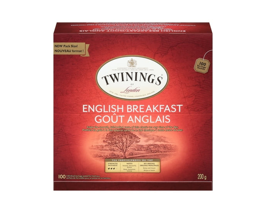 Twinings English Breakfast Black Tea Bags, Smooth & Full-Bodied, Naturally Caffeinated, 100 Count - 100 Tea Bags