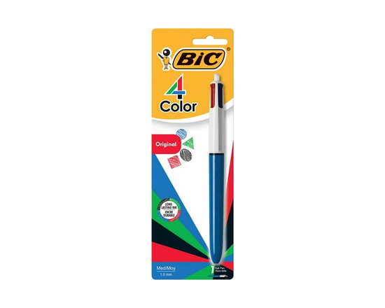 BIC 4-Color Retractable Ballpoint Pen, Medium Point (1.0mm), Assorted Colors, with Long-Lasting Ink, 1-Count - 1 Count (Pack of 1)