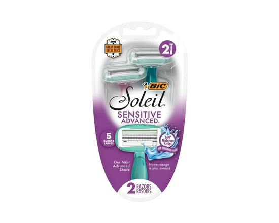 BIC® Soleil Sensitive Advanced™, 2pk 5 blade , sensitive, enriched with Aloe