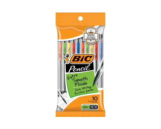 BIC Extra Smooth Mechanical Pencils with Erasers, Medium Point (0.7 mm), 10-Count Pack, Bulk Mechanical Pencils for School or Office Supplies