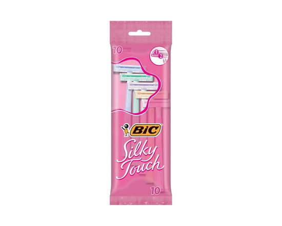 BIC Silky Touch Women's Disposable Razors, With 2 Razor Blades, Pretty Pastel Razor Handles, 10 Count Pack of Women's Shavers - As Specified