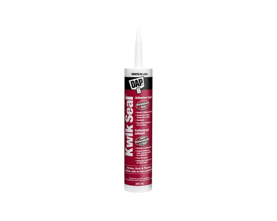DAP Kwik Seal Kitchen and Bath Adhesive Caulk, 300ml, White - 300ml