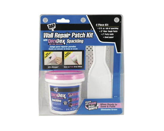 DAP Wall Repair Patch Kit with DRYDexSpackling, 237ml, Pink - 7in H X 8inW X 4.5inL