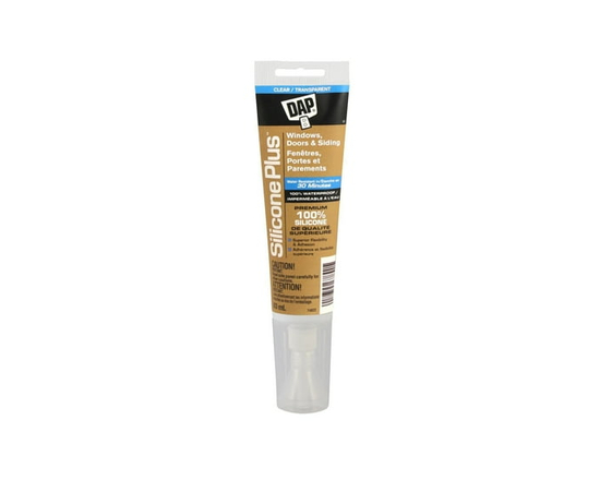 DAP Silicone Plus Premium All Purpose 100% Silicone Caulking Sealant, 83ml, Clear - 83x90 in