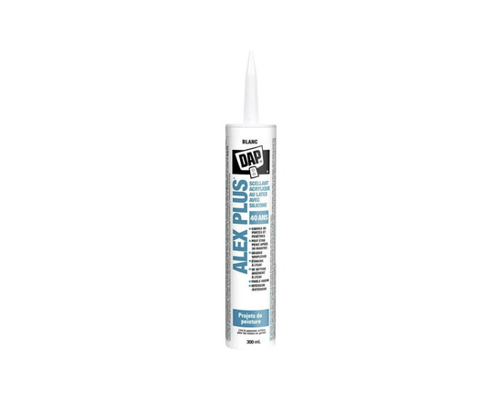 DAP Alex Plus All-Purpose Acrylic Latex Caulk Plus Silicone, 300ml, White - 300ml