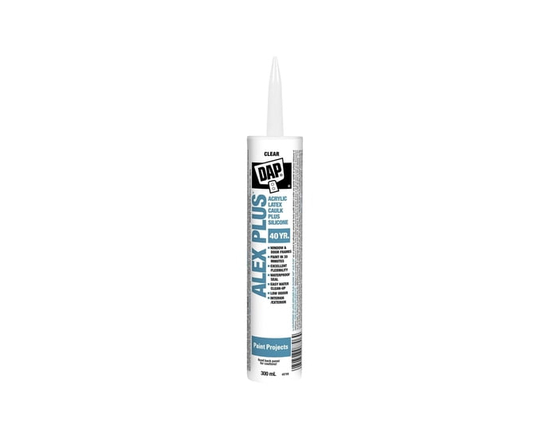 DAP Canada Alex plus Acrylic Latex Caulk plus Silicone, 300ml, Clear - 300ml