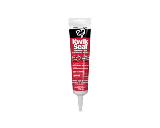 DAP Kwik Seal Tub & Tile Adhesive Caulk, 162ml, White - 10 IN