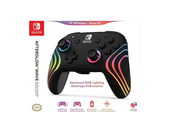 Afterglow™ Wave Wireless RGB Gaming Controller - Nintendo Switch™, Nintendo Switch™ Lite, & Nintendo Switch™ - OLED Model, Nintendo Switch™ 2, LED Lig