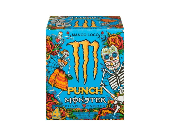MONSTER ENERGY, Mango Loco, 473mL, 4 Pack - 473 mL