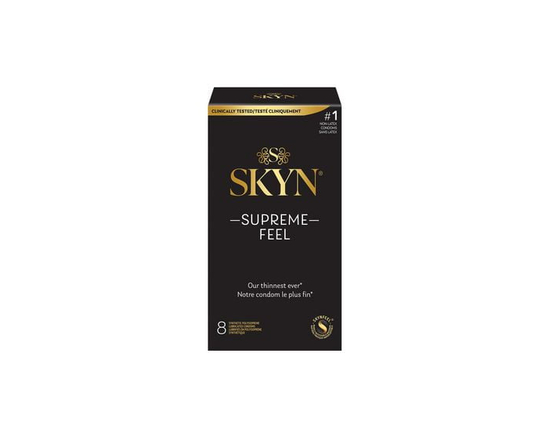 SKYN Supreme Feel Non-Latex Lubricated Condoms, 8 Count