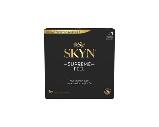 Préservatifs lubrifiés SKYN Supreme Feel sans latex, boîte de 16