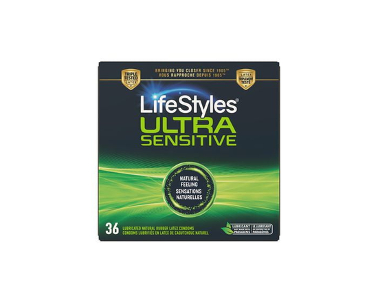 LifeStyles Ultra Sensitive Natural Rubber Latex Condoms, 36 Count