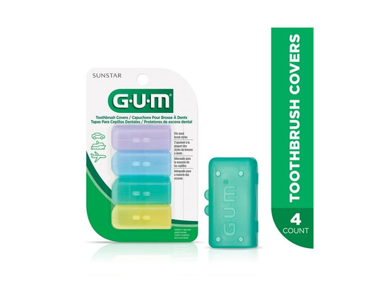 GUM® Capuchons Antibactériens de Voyage pour Brosse à Dents, Lot de 4 - 4