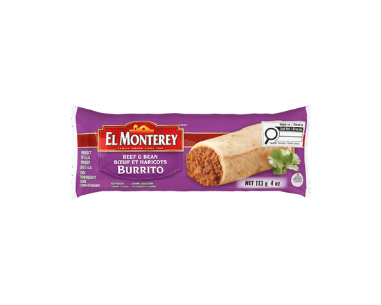 El Monterey Beef & Bean Frozen Burrito 113g, Beef & Bean Burrito - 0