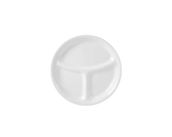 Corelle Winter Frost White 8.5" Glass Divided Lunch Plate - 8.5"