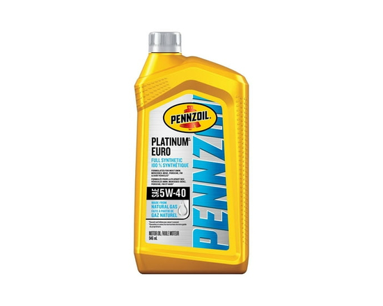 Huile moteur Pennzoil Platinum Euro 100 % synthétique 5W-40, 0,946 litre - 946ml.