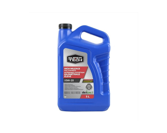 Huile moteur entièrement synthétique 5w-20 Super Tech à kilométrage élevé - 5L
