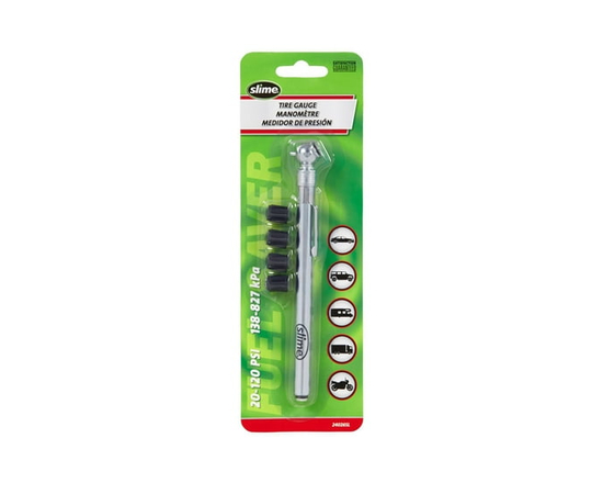 Slime Pencil Tire Pressure Gauge with Valve Caps - 1