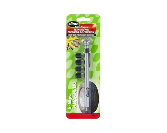 Slime Pencil Tire Pressure Gauge with Valve Caps - 1