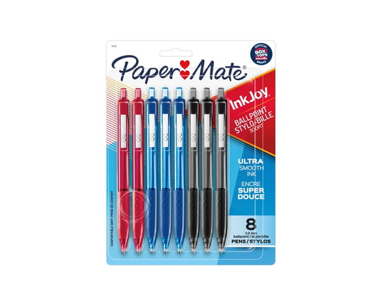 Paper Mate InkJoy 300RT Ballpoint Pens, Medium Point (1.0 mm), Retractable, Black Ink, 36 Count (Black, Blue, Red)