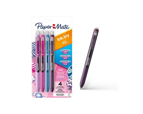 Paper Mate InkJoy Gel Pens, Medium Point (0.7 mm), Retractable, Candy Pop Colours, 4 Count