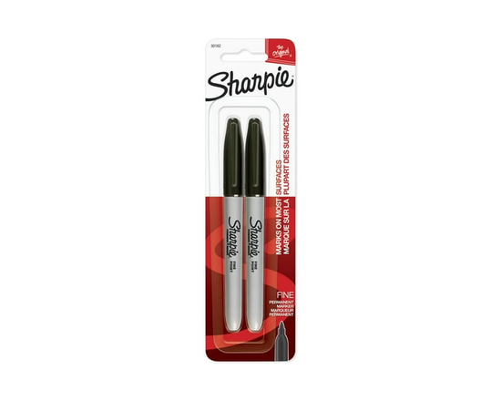 Sharpie Permanent Markers, Fine Point, Black, 12 Count