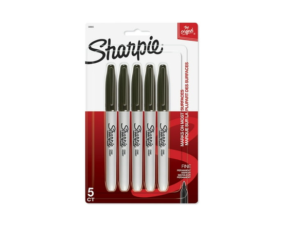 Sharpie Permanent Markers, Fine Point, Black, 12 Count