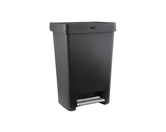 Rubbermaid 13 Gallon Step-On Kitchen Trash Can with Lid, Garbage Can, Charcoal Trash Container